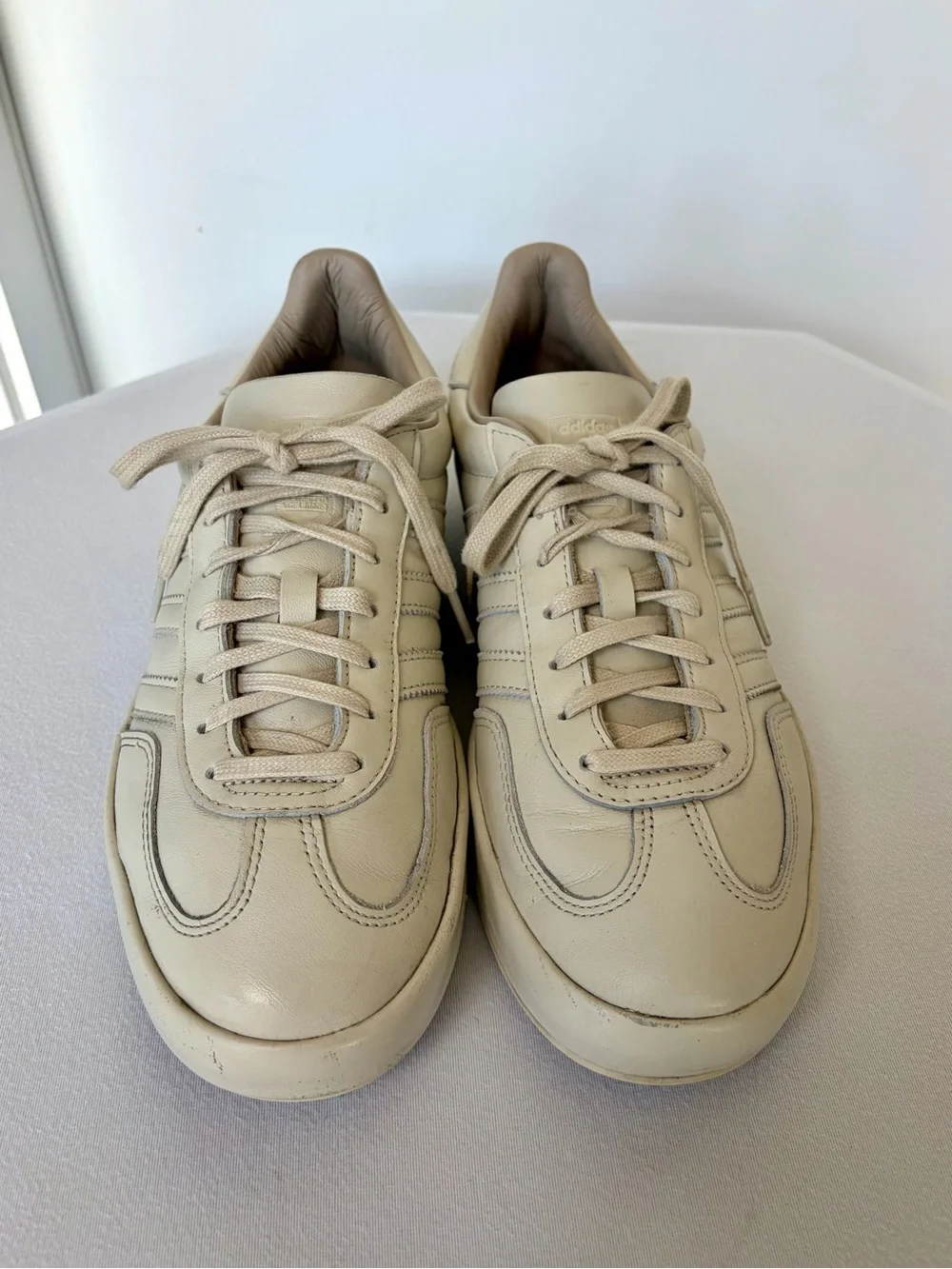 Adidas Gazelle leather sneakers, off-white, 10, EU